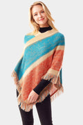 Izzy Colorful  Poncho Coral