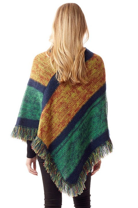 Izzy Colorful  Poncho Green